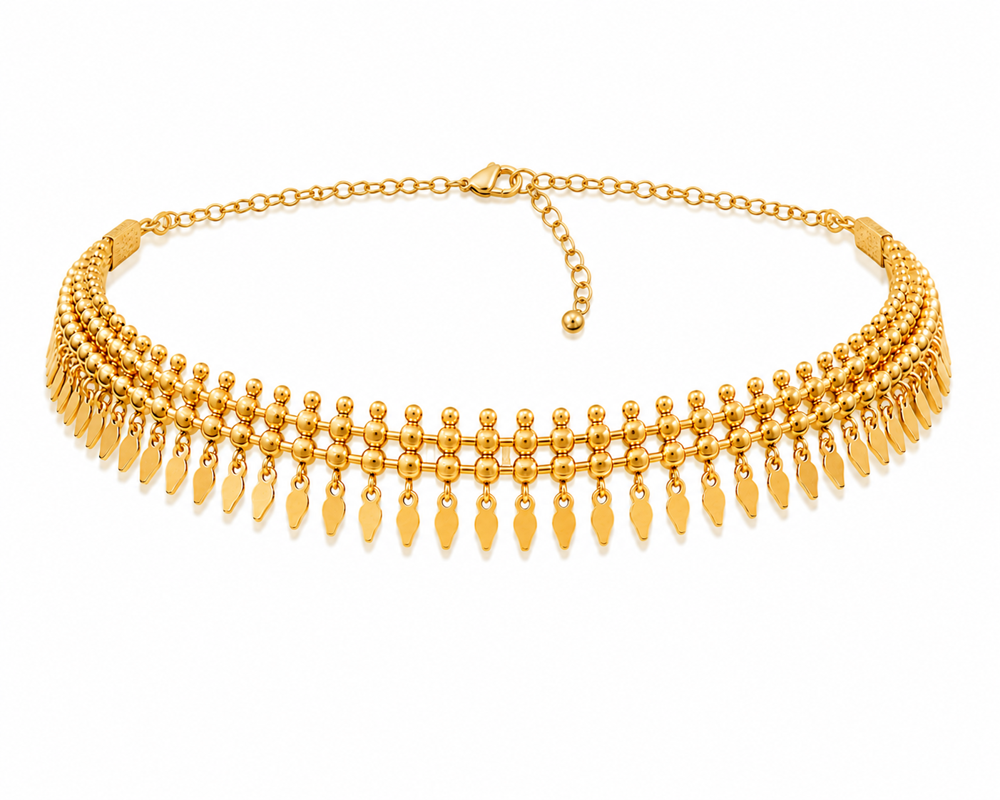 24K Premium Gold Plated Traditional Kerala Elakkathali Choker Necklace for Women | Lightweight