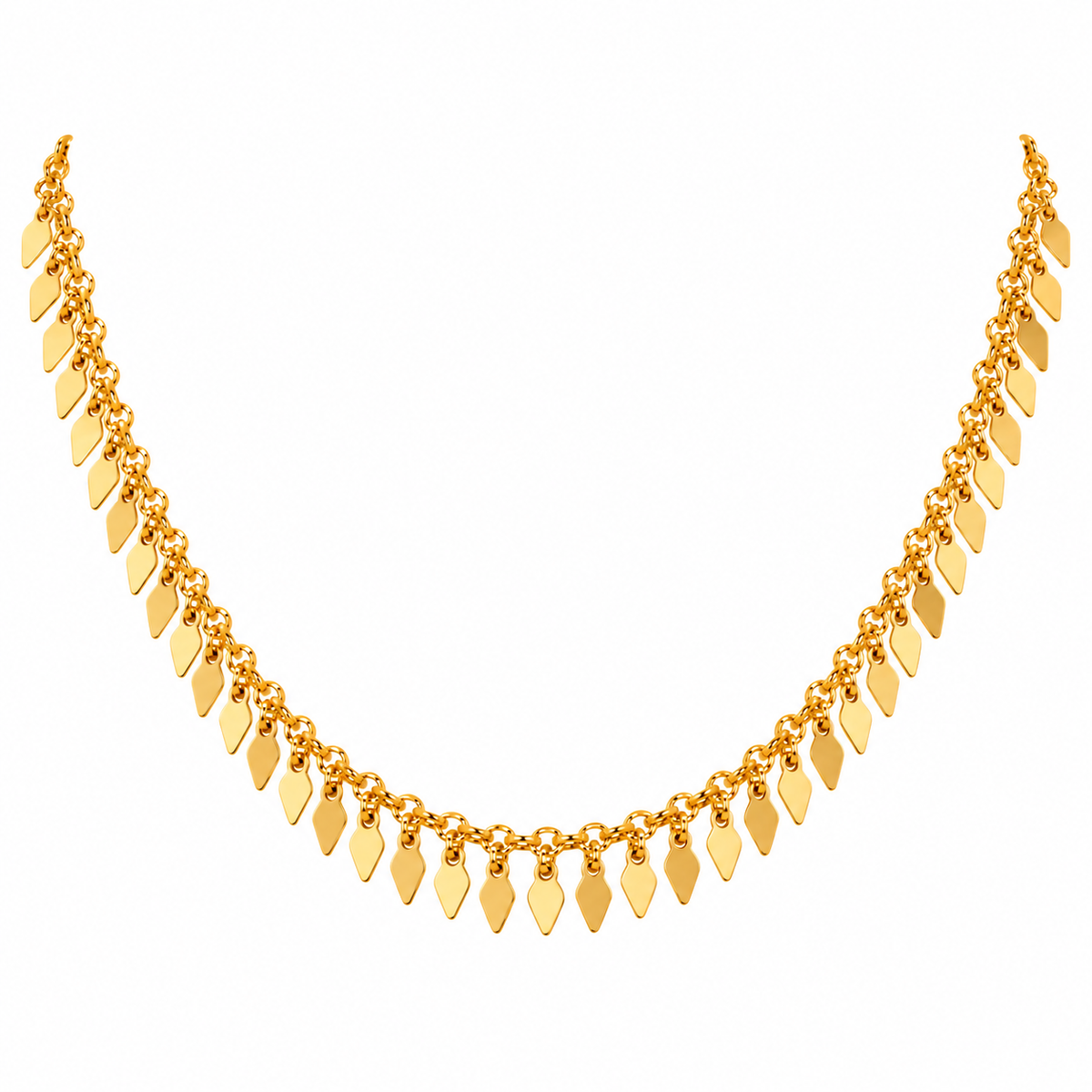 24K Gold Plated Traditional Elakkathali Necklace | Traditional Leaf Design | Elegant Lightweight Jewellery for Women