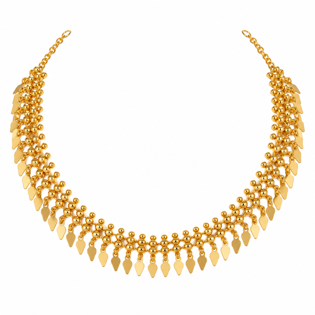 24k Gold Plated Elakkathali Chocker Necklace | Traditional Design for Festive & Weddings