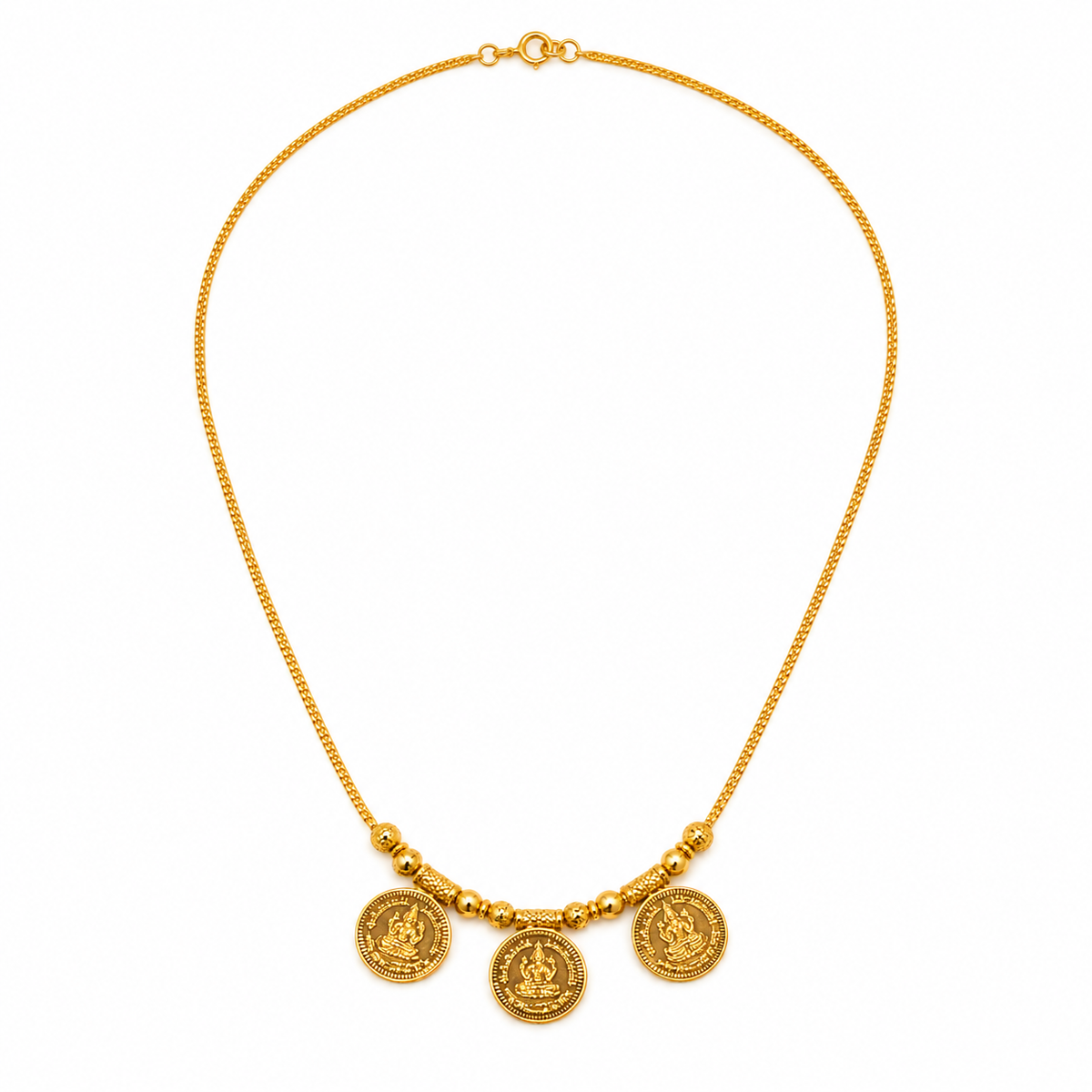 24k Gold Plated Lakshmi Coin Necklace – Traditional Temple Jewellery
