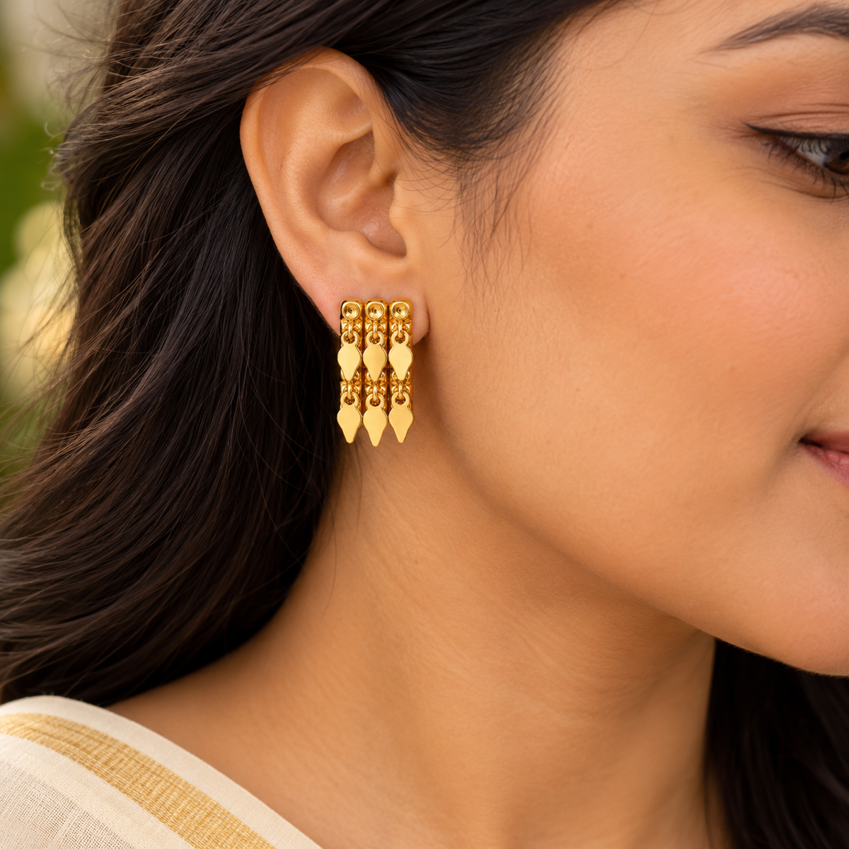 24k Gold Plated Traditional Elakkathali Earrings