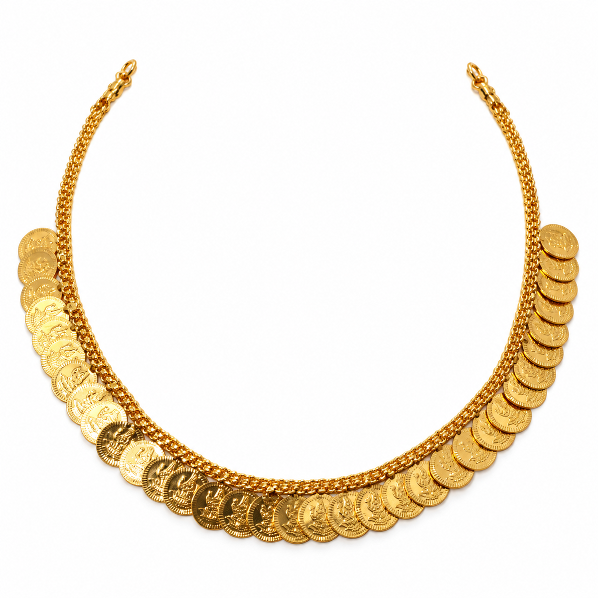 24K Gold Plated Traditional Lakshmi Coin Choker Necklace for Women | Kerala Traditional Temple Jewellery