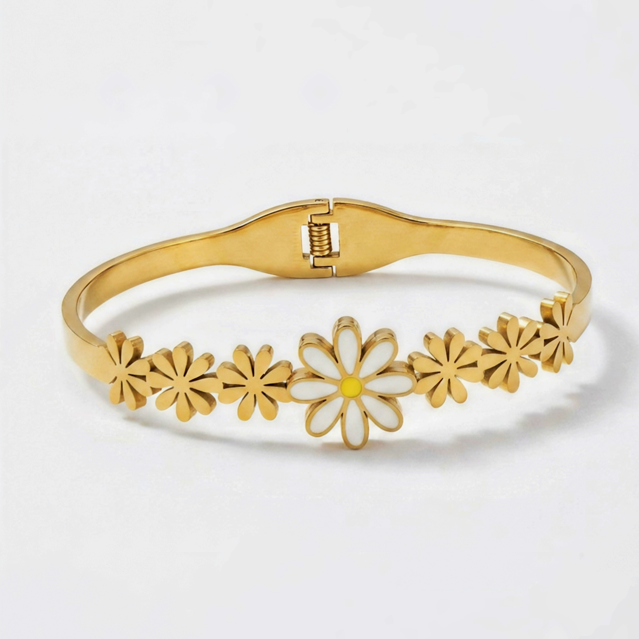 Daisy Garden Anti-Tarnish Gold Hinge Bracelet