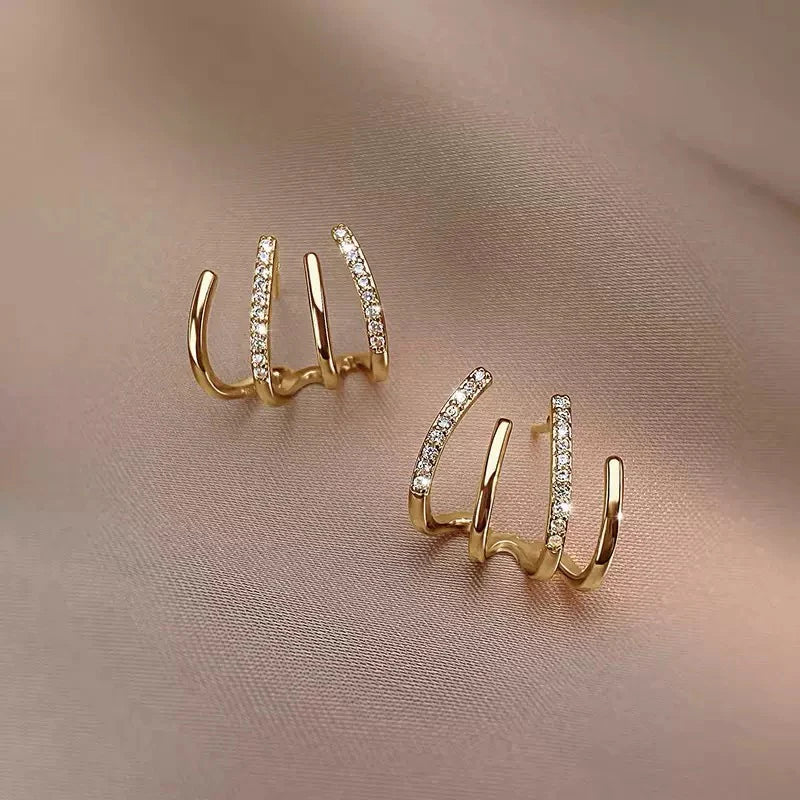 Stylish Gold Multi-Layer Ear Cuff Earrings for Women