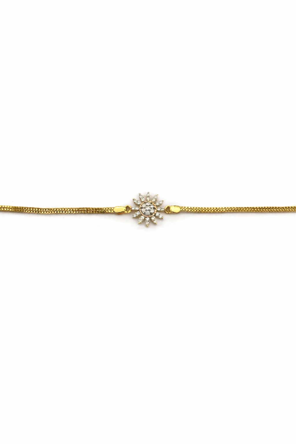 24ct Gold Plated Sparkling Sunflower Floral Bracelet