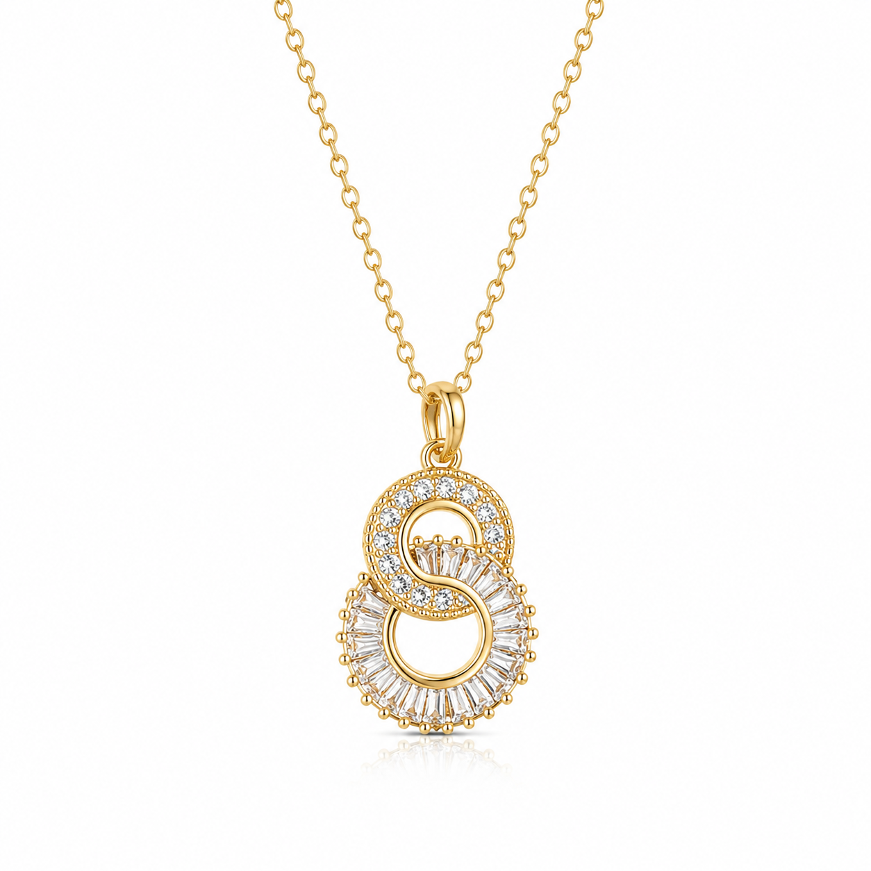 Anti Tarnish Elegant Infinity Crystal Pendant Necklace for Women