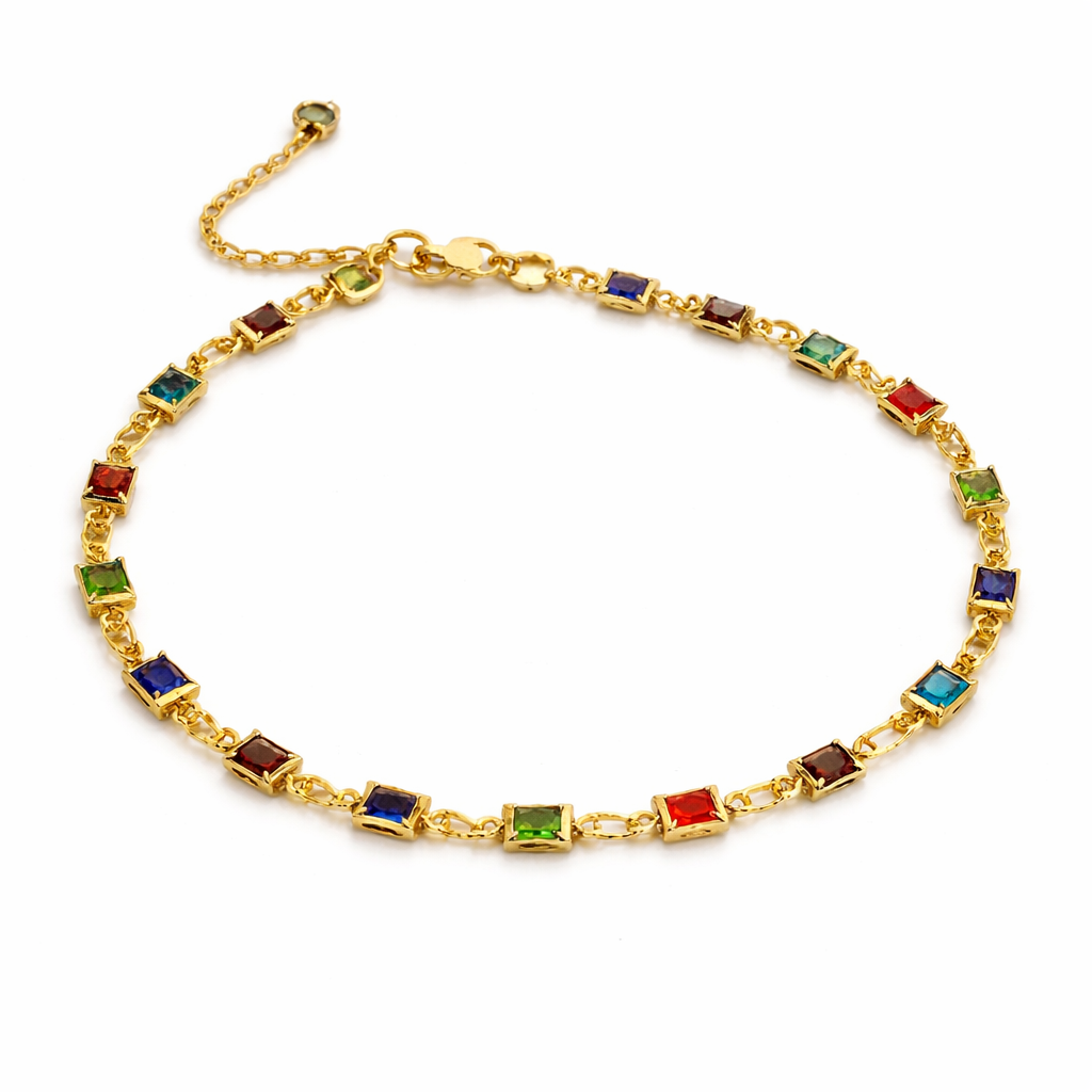 24ct Gold Plated Delicate Floral Burst Anklet