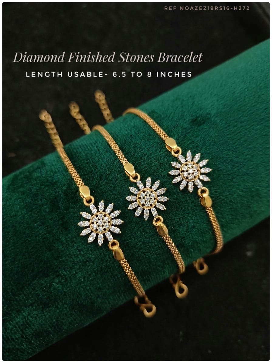 24ct Gold Plated Sparkling Sunflower Floral Bracelet