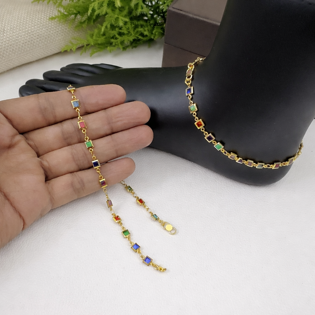 24ct Gold Plated Delicate Floral Burst Anklet