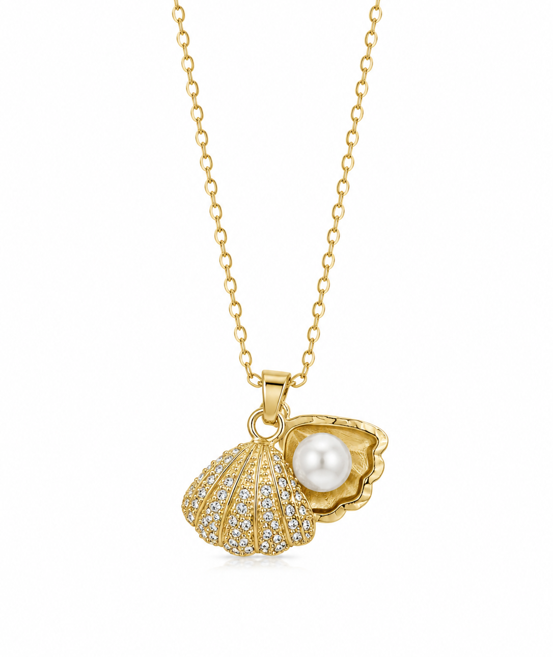 Anti Tarnish Elegant Pearl Shell Pendant Necklace for Women