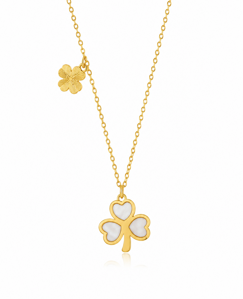Anti Tarnish Elegant Clover Charm Gold-Plated Necklace for Women