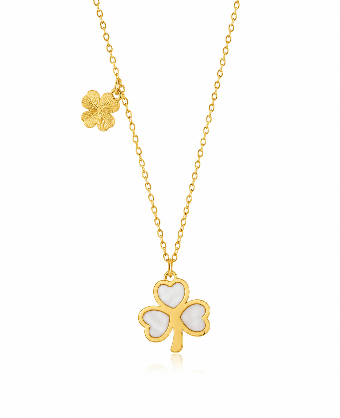 Anti Tarnish Elegant Clover Charm Gold-Plated Necklace for Women