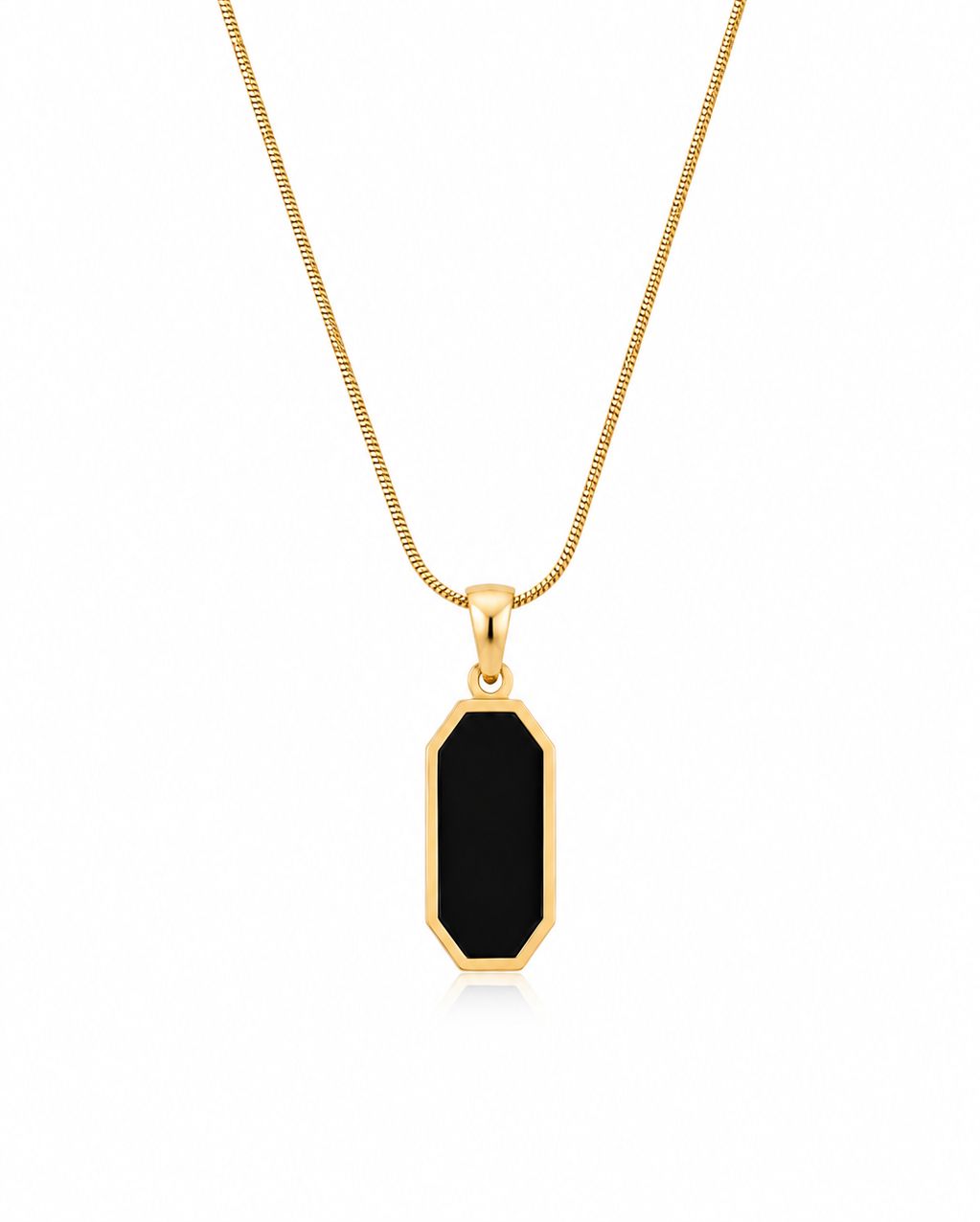 Anti Tarnish Minimalist Black Geometric Pendant Necklace for Women