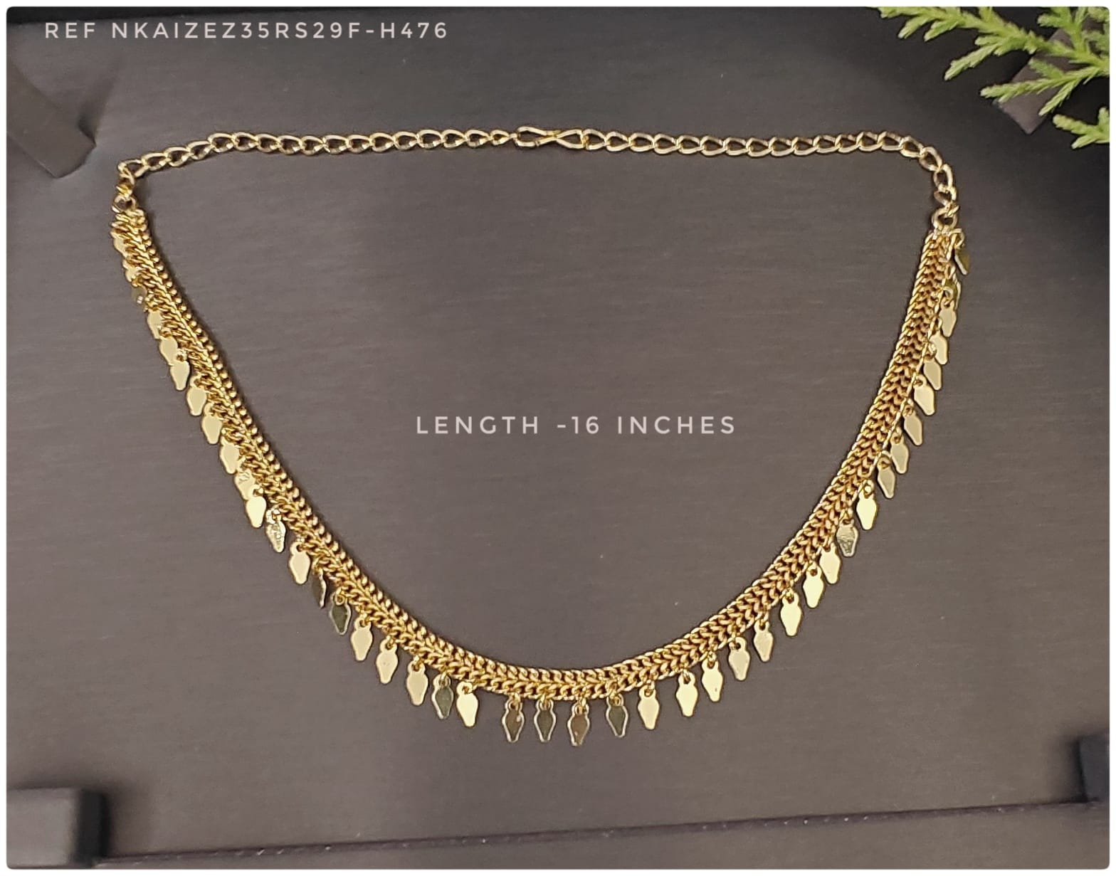 24ct Gold Plated Elegant Multi-Strand Droplet Necklace (Elakkathali)