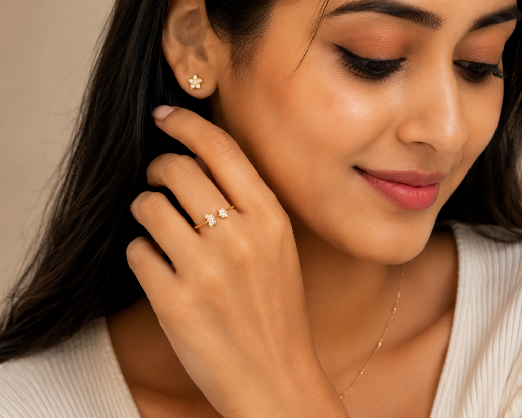 Celestial Sun & Butterfly Adjustable Ring for Women