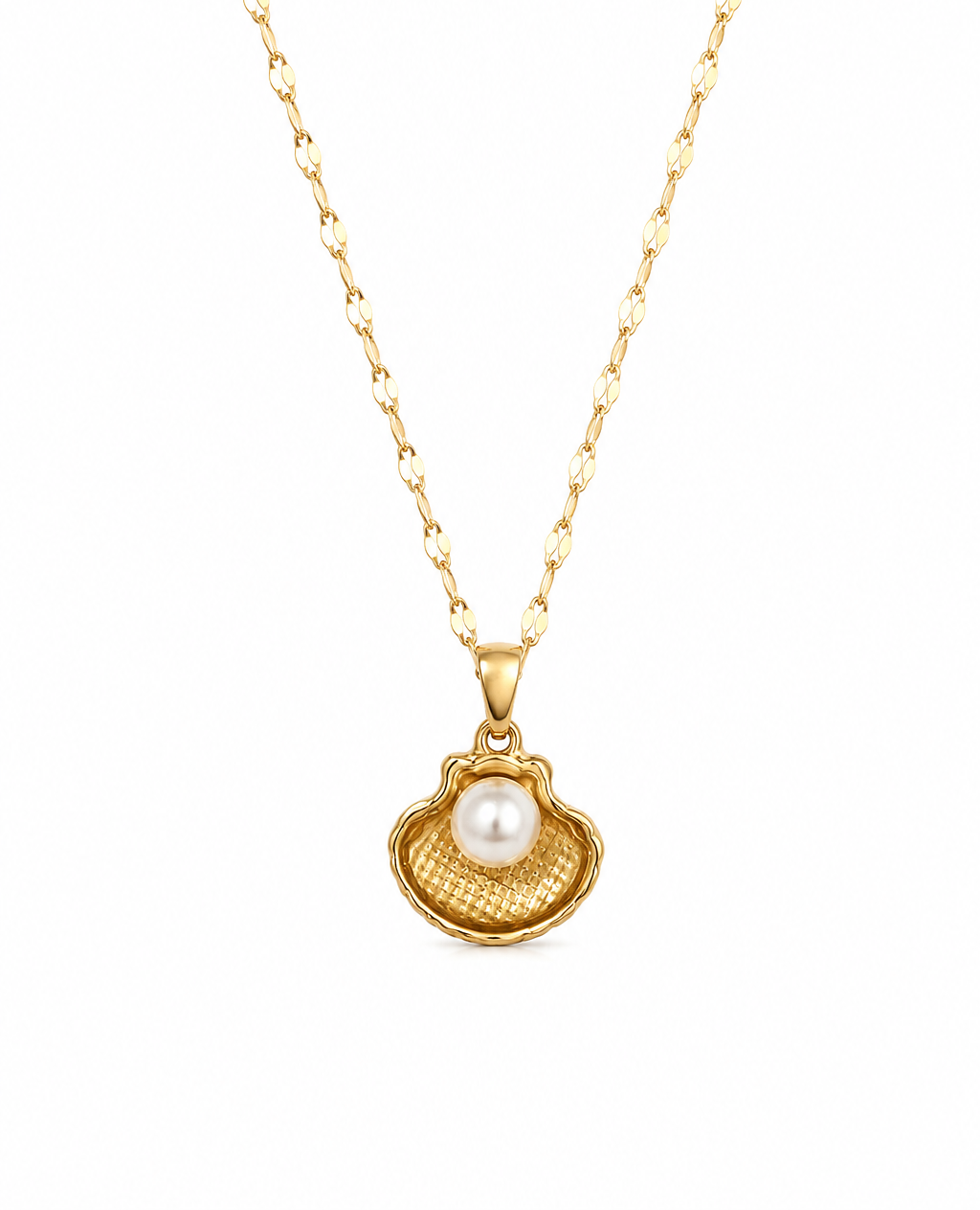Anti Tarnish Elegant Pearl Shell Pendant Necklace for Women
