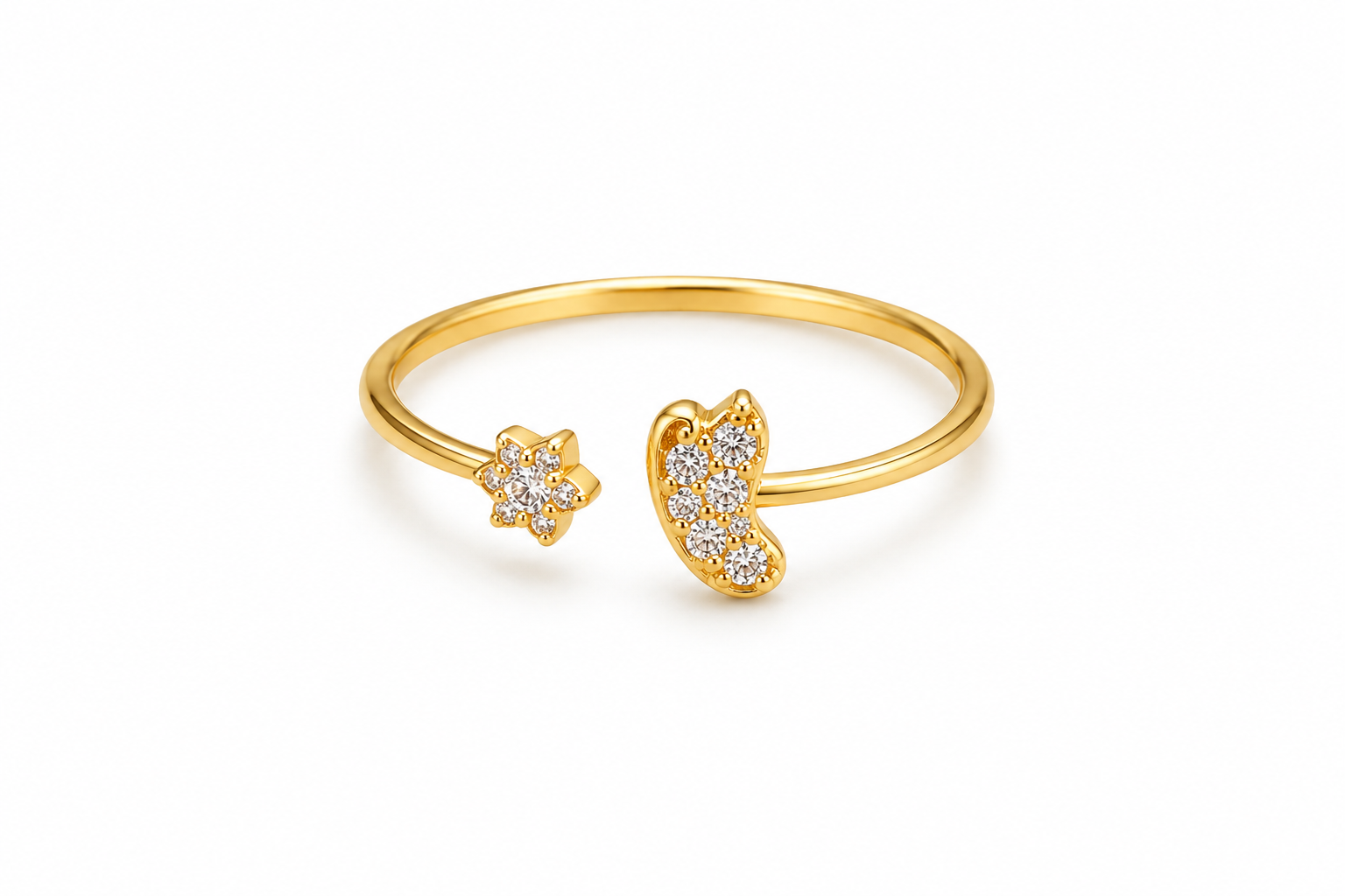 Celestial Sun & Butterfly Adjustable Ring for Women