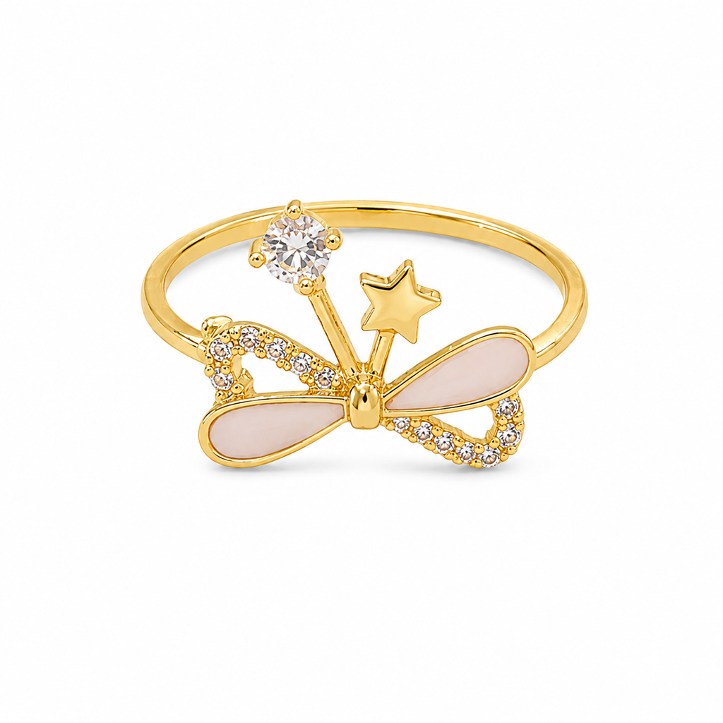 Cute Butterfly Star Crystal Ring for Women