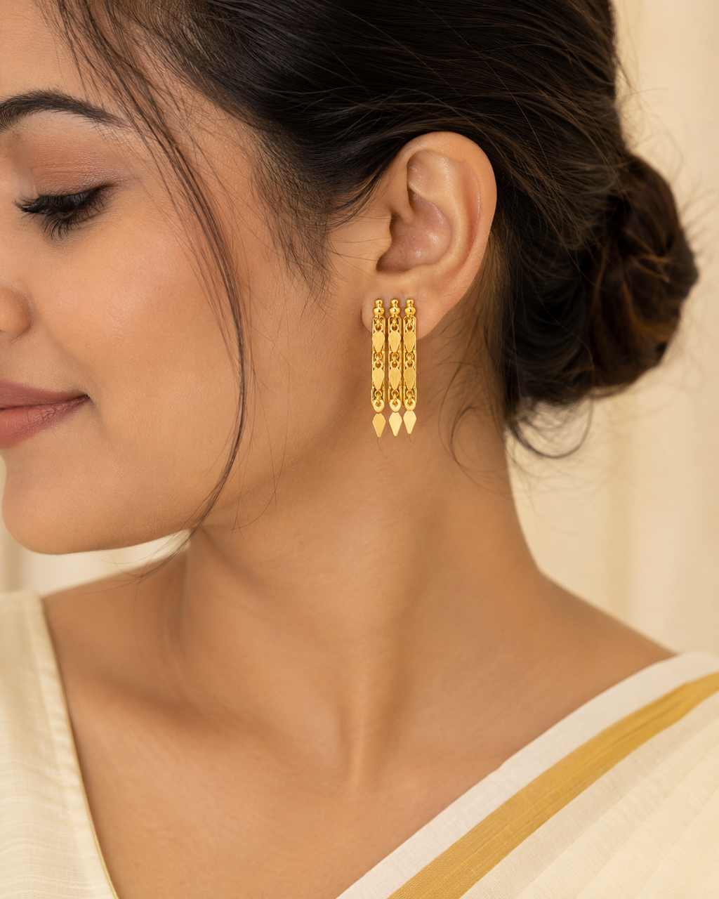 24K Premium Gold Plated Elakkathali Earrings