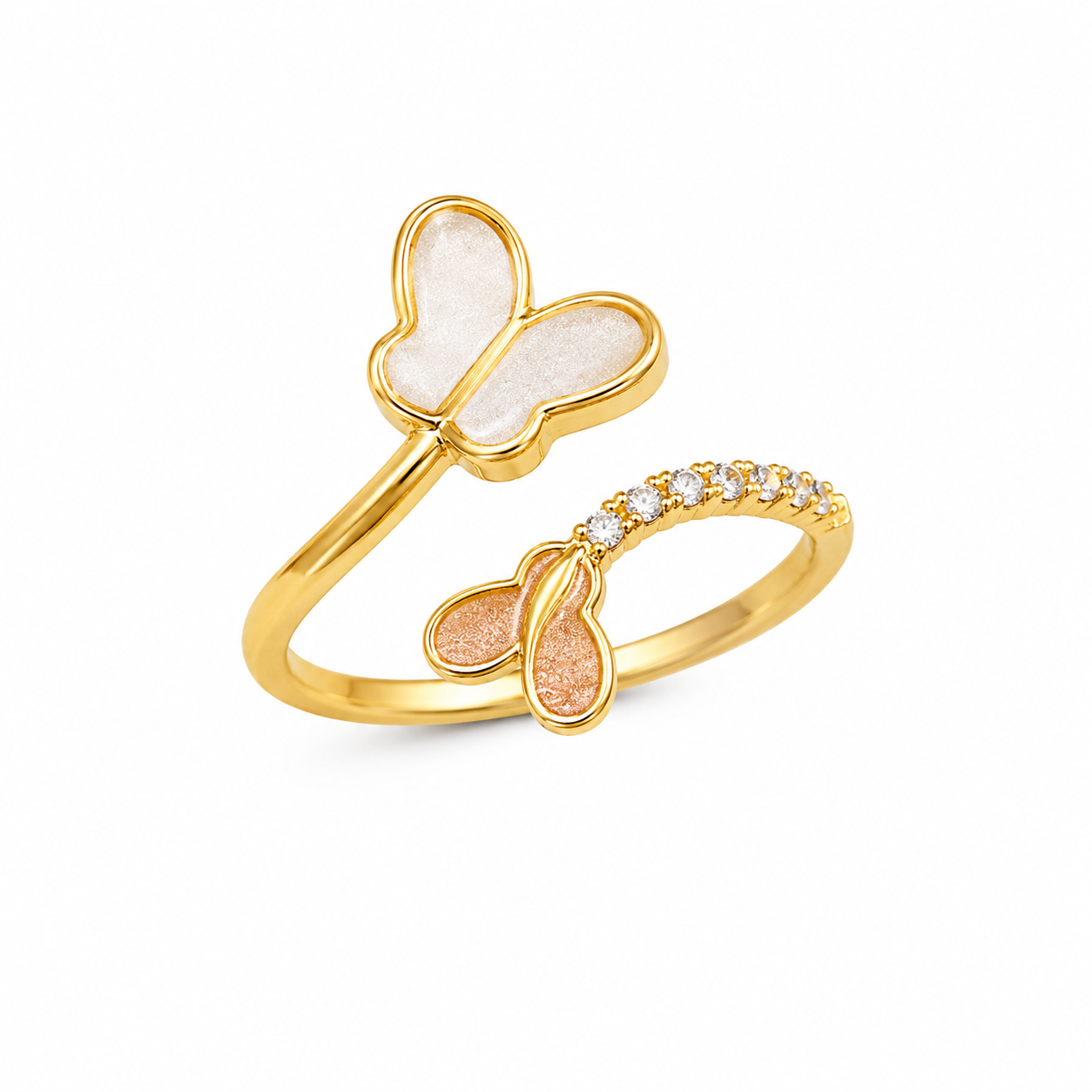 Elegant Double Butterfly Adjustable Ring for Women